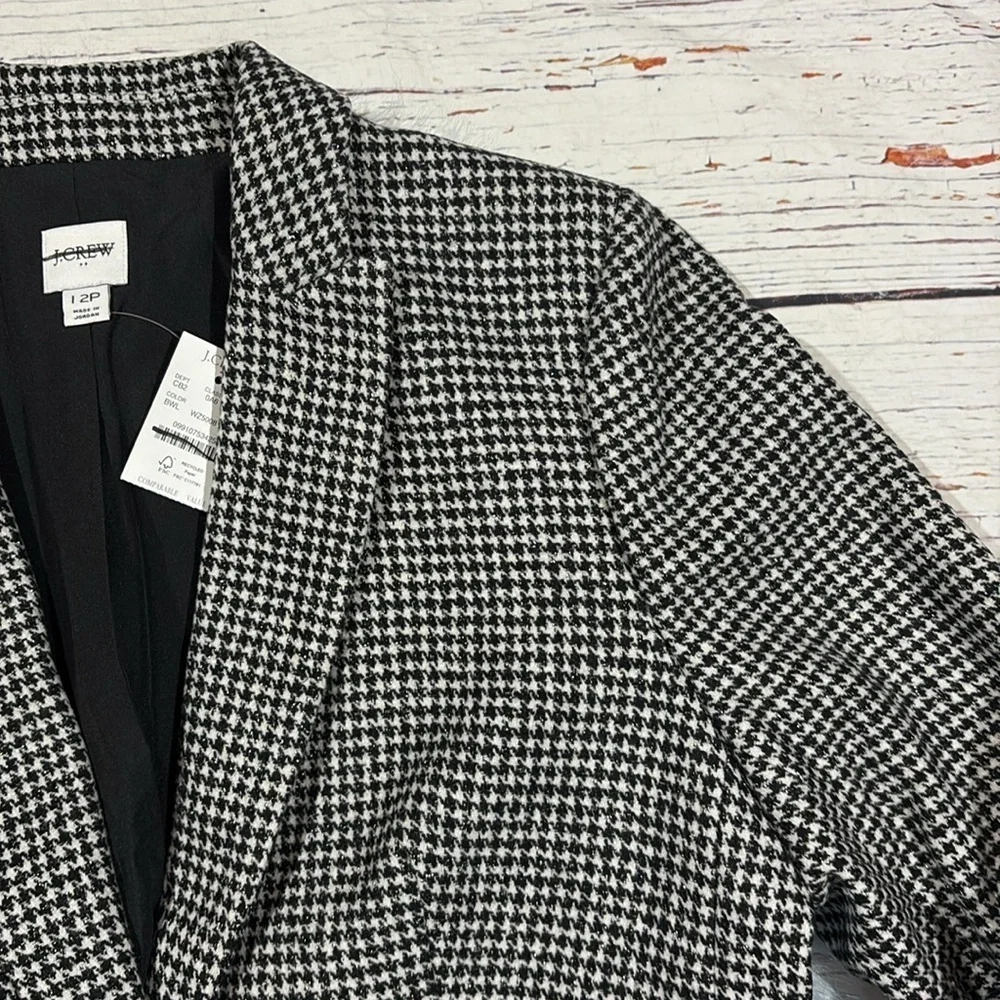 NWT J. Crew Factory Petite sparkle houndstooth one-button blazer